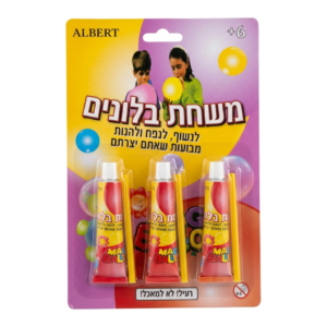 משחת בלונים צבעונית לניפוח בועות