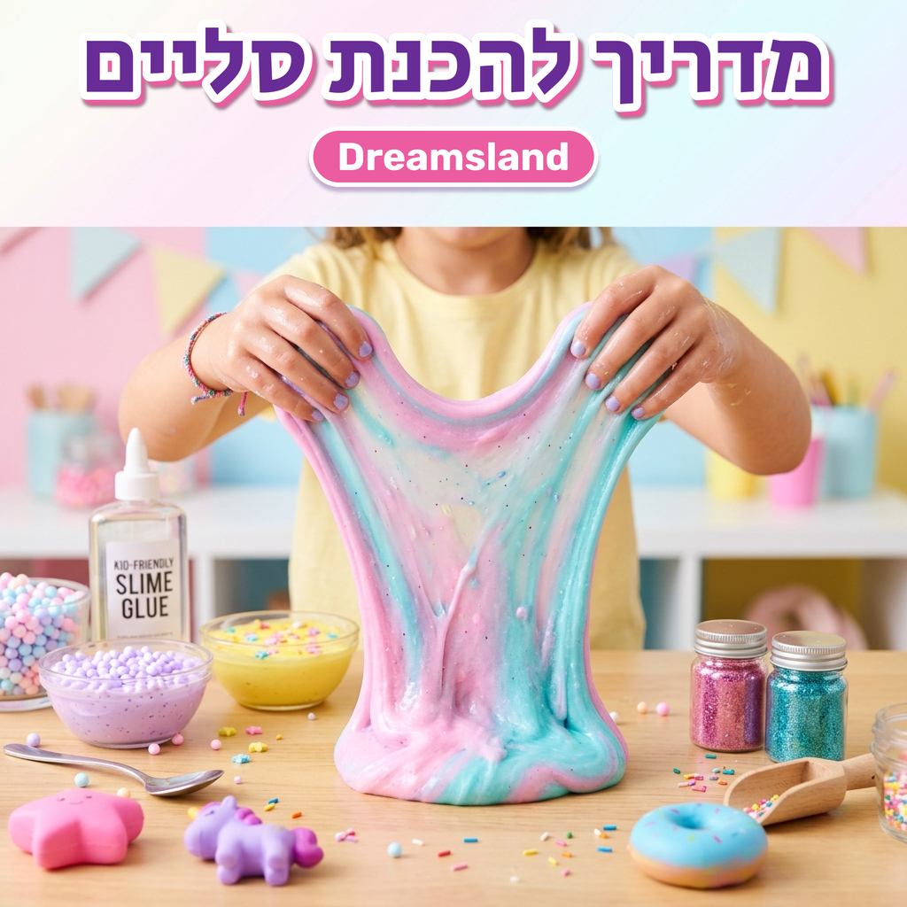 מדריך להכנת סליים – ילדה מותחת סליים צבעוני Dreamsland